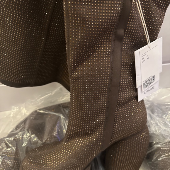 H&M Studio Sequined Rhinestones Embellished Boots - Picture 5 of 6